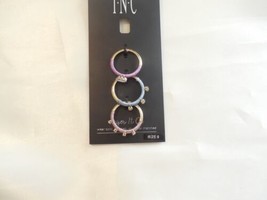 I.n.c. Gold-Tone 3-Pc. Set Multicolor Wrapped Stackable size 9 Rings HH609 - £9.80 GBP