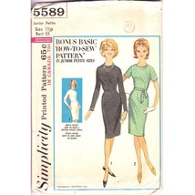 Vintage Sewing PATTERN Simplicity 5589, How to Sew 1964 Junior Petite Bonus - $18.39