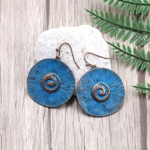 Bohemian Ethnic Earring Round Spiral Hook Earring Jewelry Women Gift - £6.74 GBP