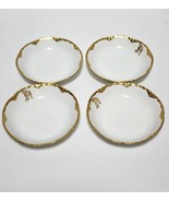 Set of 4 Haviland Limoges 5&quot; Dessert/Fruit Bowl Scalloped White &amp; Gold E... - $41.16 CAD