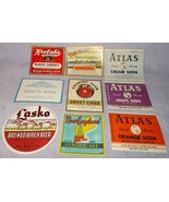 Vintage Soda Pop Beverage Bottle Labels Lot of 9 Atlas Lasko Twin Lights... - €7,82 EUR