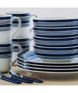 Today&#39;s Home Evolution Nautical Stripe Blue  28 Piece Dinnerware Set Tum... - $4,768.44 MXN