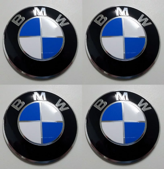 Set of 4 - car wheel center cap stickers - BMW Domed