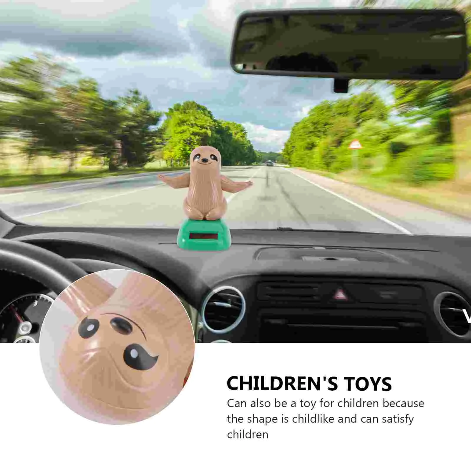 Car Dashboard Sloth Bobbleheads Solar Powered Swing Kids Home Office Car Decor - £14.00 GBP