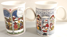 Dunoon Ceramics Mugs Christmas Design Made in Scotland Vintage Set of 2 - £22.16 GBP