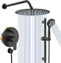 The Wall-Mounted Dual Shower Faucet, Which Includes A Matte-Black Trim Kit And - £260.63 GBP