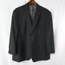 Haggar 50R Black Textured Stripe Mens 2Btn Blazer Suit Sport Coat Jacket - £23.59 GBP