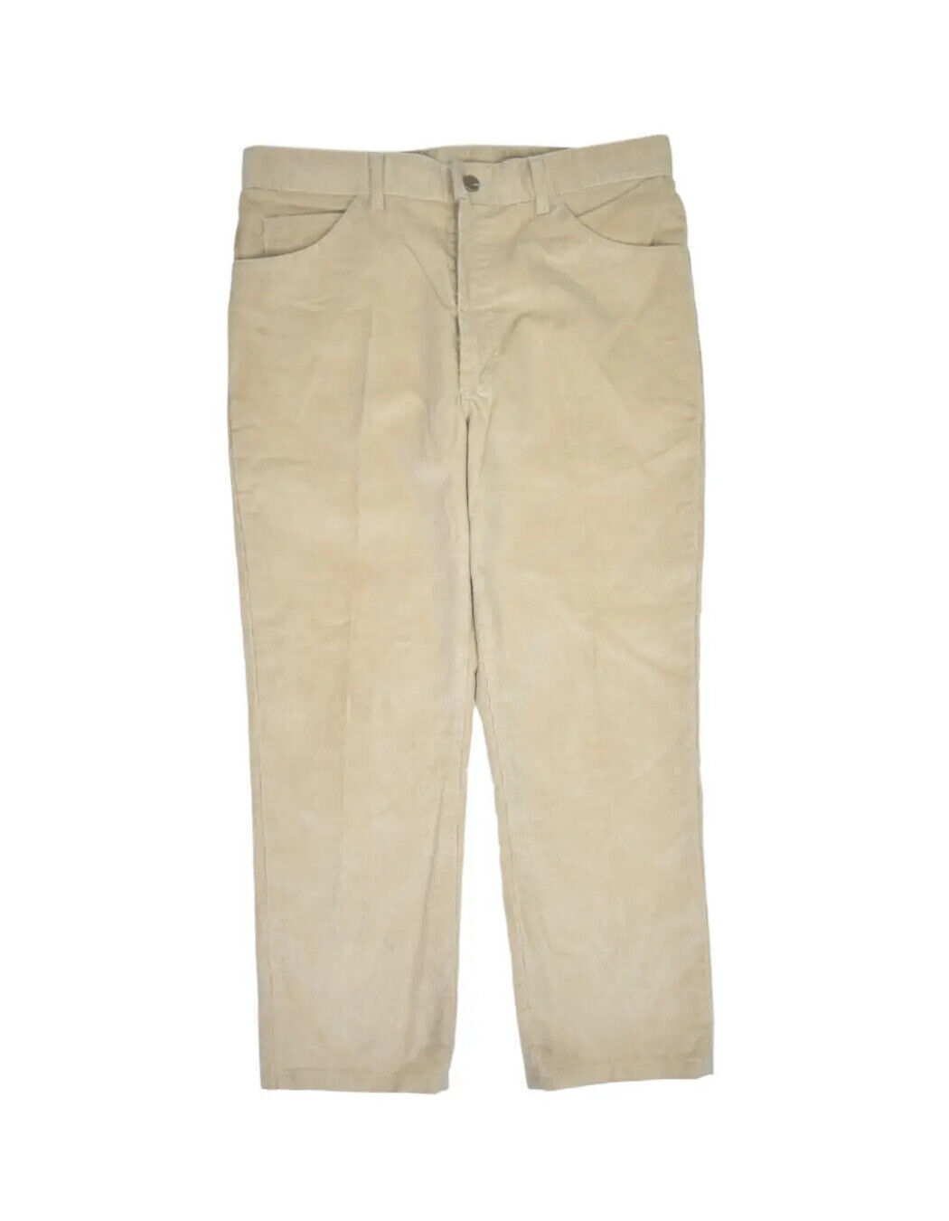 Primary image for Vintage Lee Courduroy Pants Mens 34x27 Khaki Beige Made in USA Cotton Blend