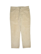 Vintage Lee Courduroy Pants Mens 34x27 Khaki Beige Made in USA Cotton Blend - £22.92 GBP