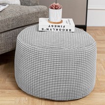 Velvet Floor Pouf, Round Ottoman Foot Stool, Cushion Storage Ottoman, 20 By 12 - $51.98