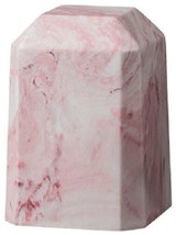 Small/Keepsake 36 Cubic Inch Pink Square Cultured Marble Funeral Cremation Urn - £127.38 GBP