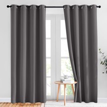Nicetown Thermal Curtains And Drapes Grommet Room Darkening Curtains Gra... - £29.67 GBP