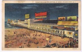 New Jersey Postcard Atlantic City Young&#39;s Million Dollar Pier By Night - £2.31 GBP