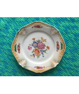 Vintage porcelain plate decorated with flowers hand painted Germany hand... - £32.37 GBP
