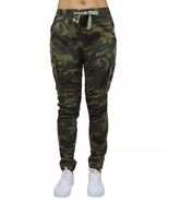Galaxy by Harvic Womens Green Camo Cuffed Slim Cargo Pants Size Medium J... - $34.49 CAD