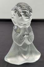 R) Vintage Viking Hand Made Frosted Glass Praying Kneel Boy Bookend Scul... - $9.89