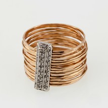 Jacquie Aiche 14k Rose Gold Brich Multi-Waif Ring Size 7.5 Gorgeous - £1,378.69 GBP