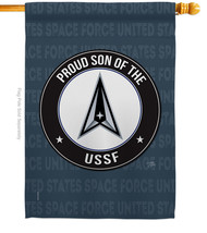 Proud Son Ussf House Flag Space Force 28 X40 Double-Sided Banner - £33.54 GBP