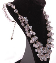 Ann Taylor Loft Necklace-Iridecsent Beaded Chain Dangle Baubles Colorful-24&quot;  - £18.67 GBP