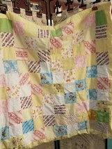 Homemade Quilt Throw Lap Quilt- Machine Sew ~36x72. Flannel and Cotton - £26.57 GBP