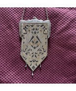 Vintage 1920&#39;s Art Deco Mandalian Armor Mesh Enamel Flapper Evening Bag ... - $238.50 CAD