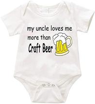 My uncle loves me more than craft beer - Beer Infant Romper Creeper - Baby Showe - £11.89 GBP