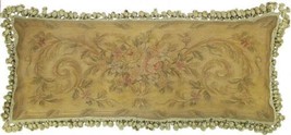 Aubusson Throw Pillow 14x36 Rectangle Gold Classic Flowers Fabric - £369.06 GBP