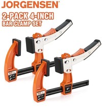 Jorgensen 2 Pack 4&quot; Bar Clamp Set Bar Clamp Quick Release Gear Clamp 600lbs Load - £49.32 GBP