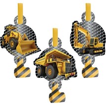 Construction Zone Blowouts 8 Pack Boy Truck Party Favor Gifts Decoration - £15.22 GBP