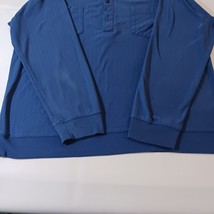 Haband Quarter Button Men's Blue Collar Shirt Long Sleeve Sz XL Made In Mongolia image 11