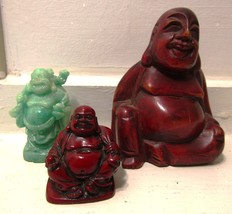 3 Happy Buddha Figures CROSSPOSTED - $6.66