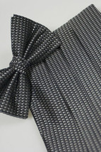 Silk Weave Pattern Tuxedo Cummerbund and Pre-Tied Bow Tie Set - £67.23 GBP