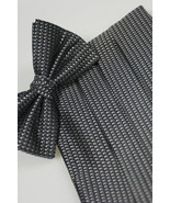 Silk Weave Pattern Tuxedo Cummerbund and Pre-Tied Bow Tie Set - £67.24 GBP