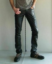 Men&#39;s Real Leather Trouser Biker Jeans Pant BLUF Breeches Lederhosen Led... - $125.06