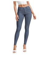 Hybrid &amp; Company Womens Comfy Stretch Denim 5 Pocket Jeans Blue White Si... - $85.12 MXN