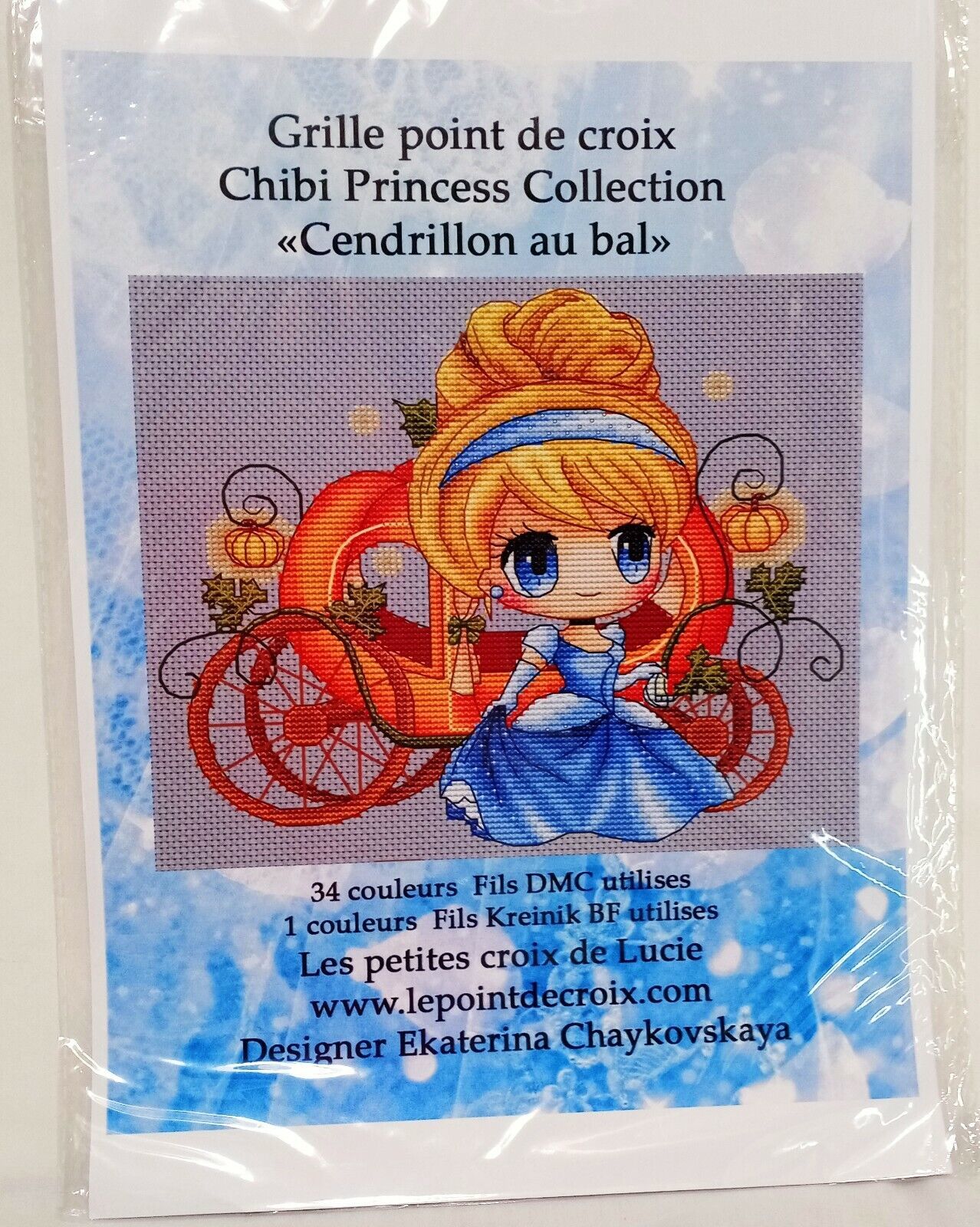 Primary image for Grille Point de Croix Cendrillon au bal Counted Cross Stitch Pattern Princess 