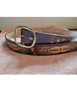  JESUS IS LORD genuine leather belt &amp; buckle. - $29.65