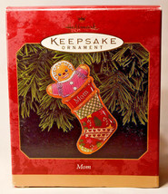 Hallmark: Mom - Thin Gingerbread Stocking - 1999 Holiday Ornament - £10.91 GBP