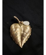Vintage Avon Gold Tone Leaf Compact Perfume Lotion Pin Brooch - $19.13 CAD