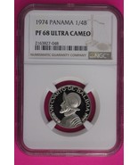 1974 Panama PF 68 Ultra Cameo Proof 1/4 Balboa NGC Graded Certified Slab... - $134.19 CAD