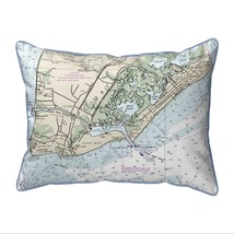 Betsy Drake Cape May, NJ Nautical Map Large Corded Indoor Outdoor Pillow 16x20 - £42.63 GBP