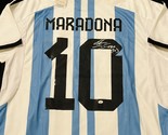 Diego Maradona Signed Argentina Pro Style Soccer Jersey COA - £312.85 GBP