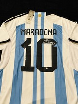 Diego Maradona Signed Argentina Pro Style Soccer Jersey COA - £313.10 GBP