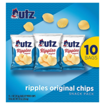 Utz Quality Foods Ripples Original Potato Chips Snack Pack, 10 Count Single Bags - $25.69