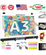 Ultra-Slim A3 LED Art Light Pad with Stand &amp; Clips - Diamond Painting Es... - $1,105.91 MXN