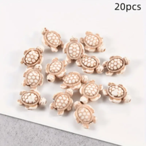 20pcs Creamy White Turtle Natural Stone Beads  - New - £10.35 GBP