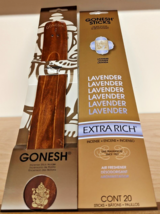 Gonesh Extra Rich Incense Sticks 1 Pack-20 Sticks Total-Lavender w/Ash Catcher - £2.38 GBP