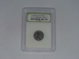 1943 Lincoln Steel WWII Emergency Issue 1 One Wheat Cent Coin INB Certified Slab - £7.67 GBP