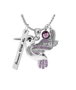 Hummingbird Purple Sterling Silver Ash Urn - Love Charms™ Option - $79.95