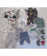 Baby Boy lot of pants, shirts, sleepers and more size Newborn - $7.99